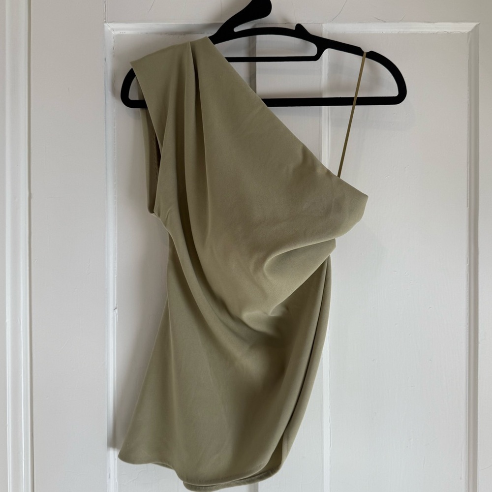 ⭐️ NWT ⭐️ Zara Asymmetrical Top | Size Small | Light Khaki